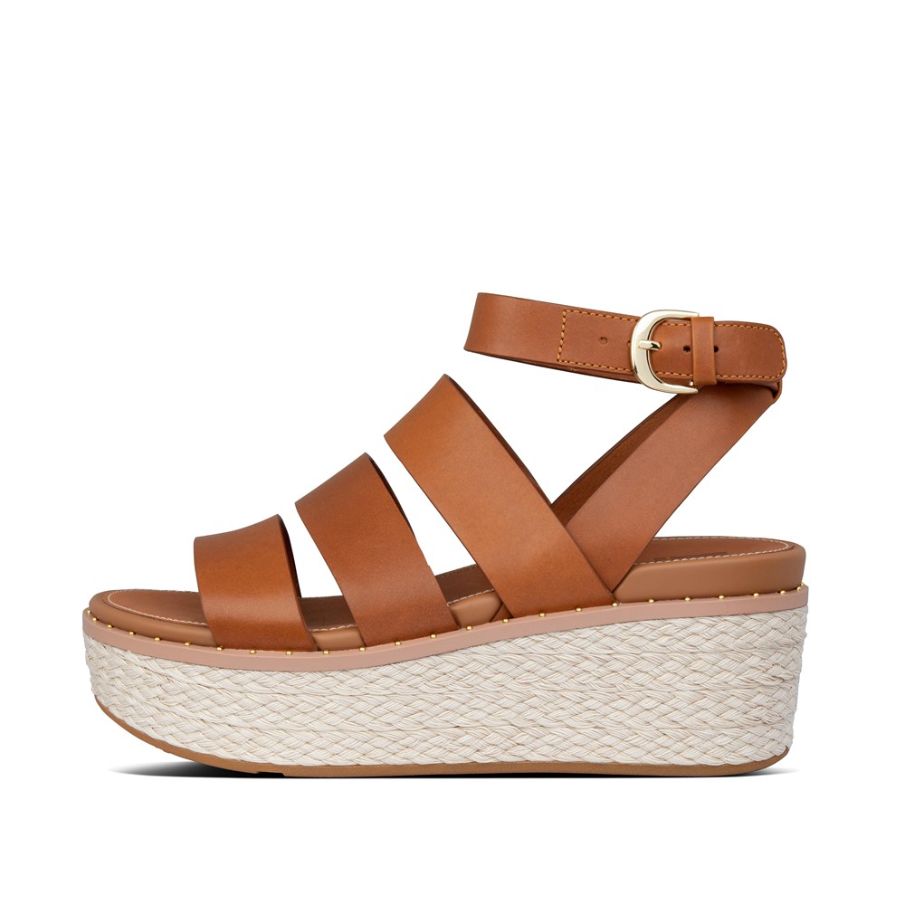 Fitflop Womens Wedge Brown - Eloise Espadrille Sandals - 19HSMQDFX